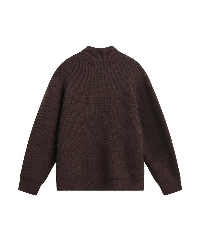 Men's Vintage Loop-Knit Half-Zip Sweater