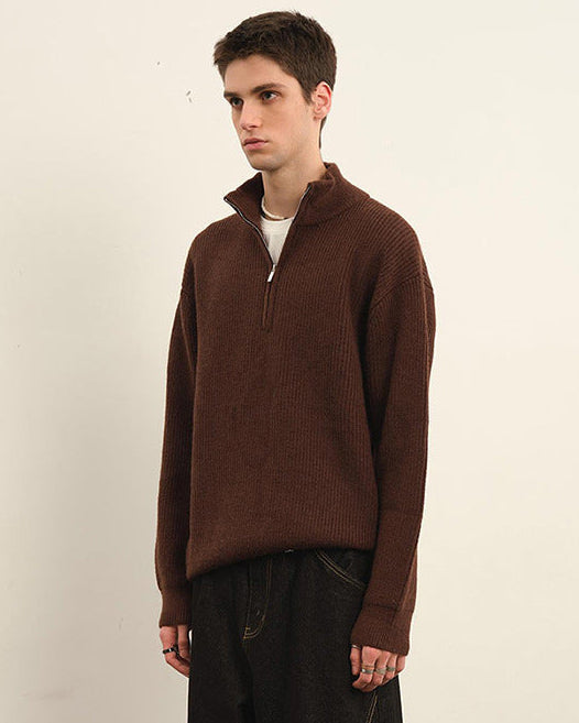 Men's Vintage Loop-Knit Half-Zip Sweater