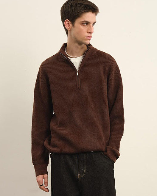 Men's Vintage Loop-Knit Half-Zip Sweater