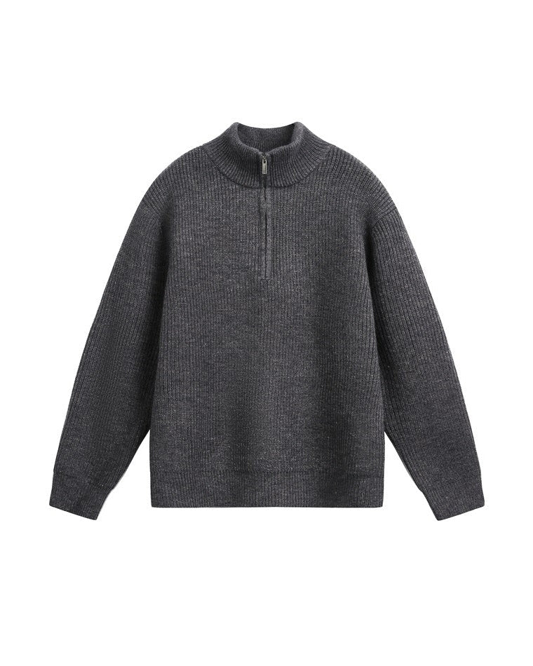 Men's Vintage Loop-Knit Half-Zip Sweater