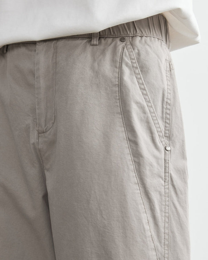 Relaxed Elastic Waistband Jeans look Trousers